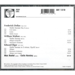 Delius, Elgar, Walton, Max Rostal, violon