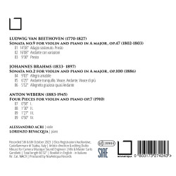 BEETHOVEN BRAHMS WEBER A Kreutzer