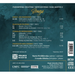 Paderewski, Żeleński, Niewiadomski, Maklakiewicz Mélodies Marcie Wróblewsk Urszula Iżbicka