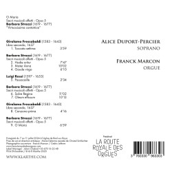 Barbara Strozzi Virtuosissima cantatrice Alice Duport-Percier Franck Marcon