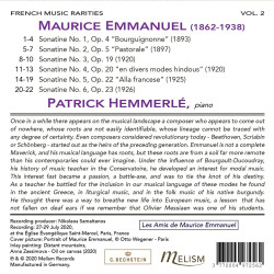 Maurice Emmanuel 6 Sonatines Patrick Hemmerlé