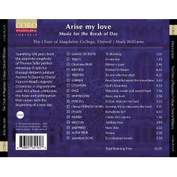 Arise my Love Musique pour le lever du soleil The Choir of Magdalen College, Oxford  Mark Williams