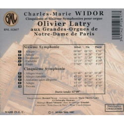 Widor Symphonies pour orgue Olivier Latry