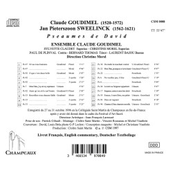 Goudimel Sweelinck  Les Psaumes de David Ensemble Goudimel Christine Morel