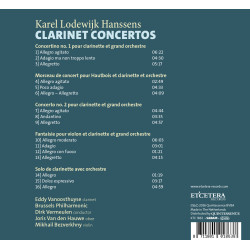 Charles-Louis Hanssens Concertos pour clarinette Dirk Vermeulen Eddy Vanoosthuyse